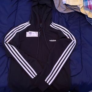 Adidas Black and White Zip-Up Hoodie (Size: Men’s M)